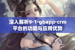 深入解析9·1·gbapp·crm平台的功能与应用优势