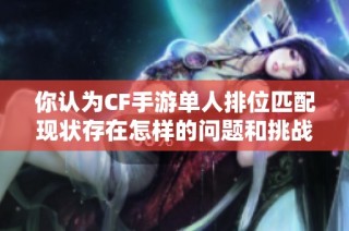 你认为CF手游单人排位匹配现状存在怎样的问题和挑战呢