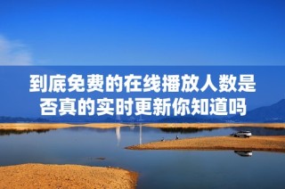 到底免费的在线播放人数是否真的实时更新你知道吗