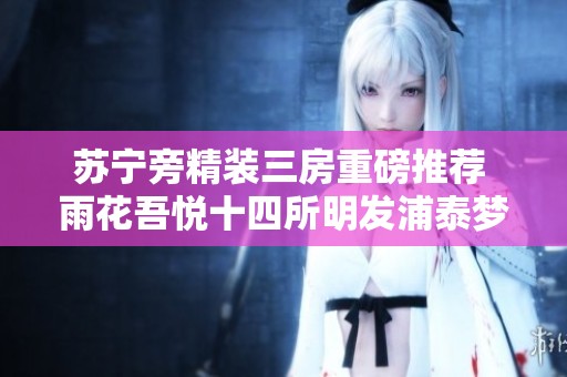 苏宁旁精装三房重磅推荐 雨花吾悦十四所明发浦泰梦幻家南北通透舒适生活选择