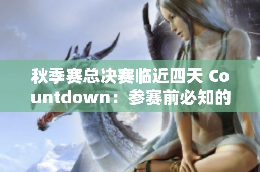 秋季赛总决赛临近四天 Countdown：参赛前必知的重要注意事项解析