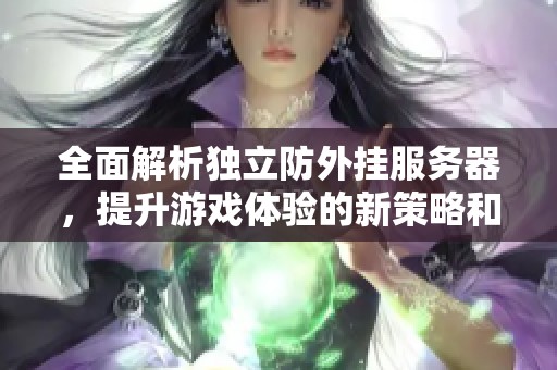 全面解析独立防外挂服务器，提升游戏体验的新策略和挑战