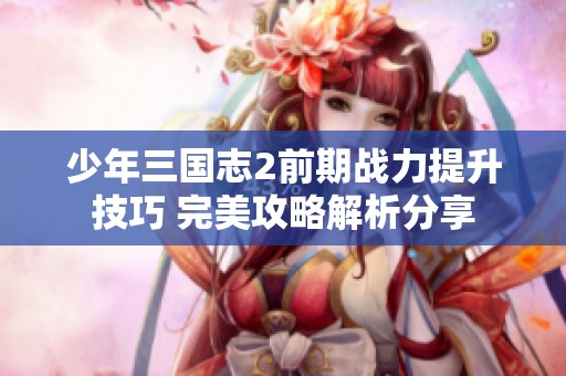 少年三国志2前期战力提升技巧 完美攻略解析分享