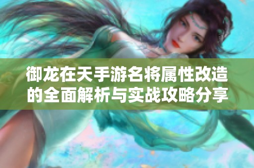 御龙在天手游名将属性改造的全面解析与实战攻略分享