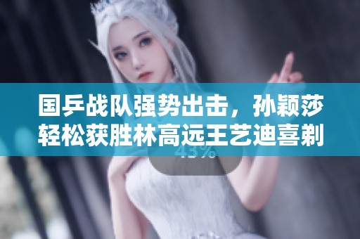 国乒战队强势出击，孙颖莎轻松获胜林高远王艺迪喜剃光头