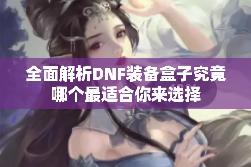 全面解析DNF装备盒子究竟哪个最适合你来选择
