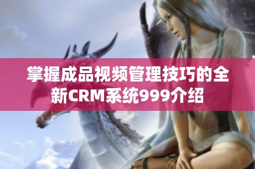 掌握成品视频管理技巧的全新CRM系统999介绍